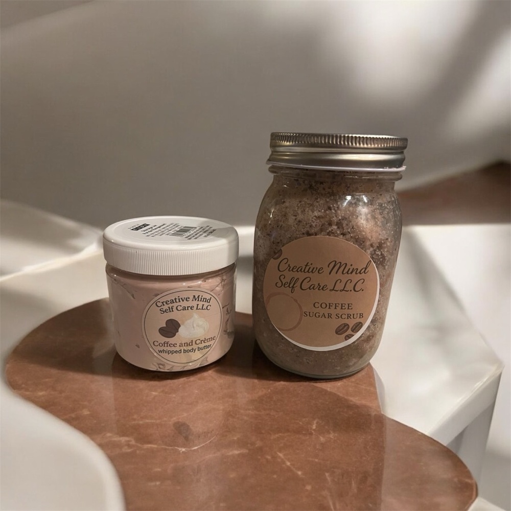 Handcrafted Coffee sugar scrub and Body butter set